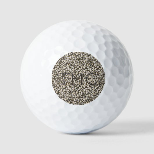 Leopard Print Monogram INITIALEN Sport Chic Fun Golfballen (Voorkant)