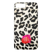 Leopard Print Monogram iPhone 7 Plus Hoesje (Achterkant)