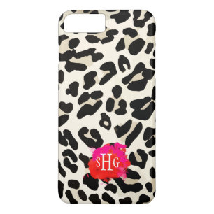 Leopard Print Monogram iPhone 7 Plus Hoesje