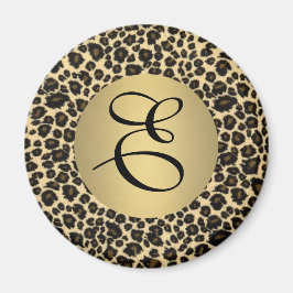 Leopard Print Monogram Magneet