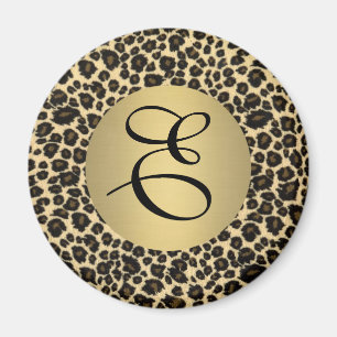 Leopard Print Monogram Magneet