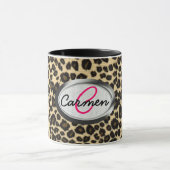 Leopard Print Monogram Mok (Midden)
