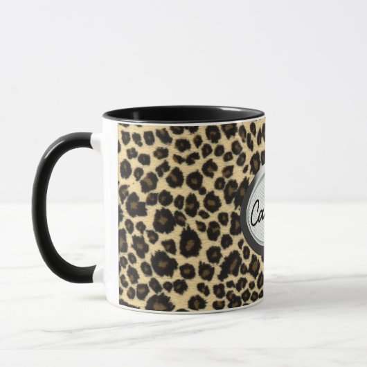 Leopard Print Monogram Mok (Links)