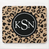 Leopard Print Monogram Mousepad Muismat (Voorkant)