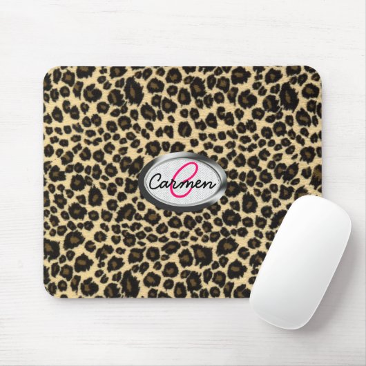 Leopard Print Monogram Muismat (Met muis)