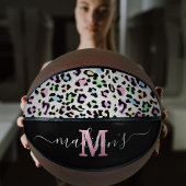 Leopard Print Monogram Naam Meisje Basketbal