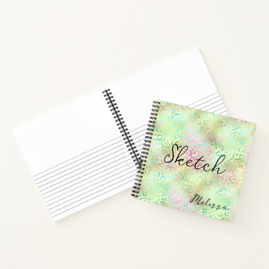 Leopard Print Monogram Sketchbook Notitieboek (Binnen)