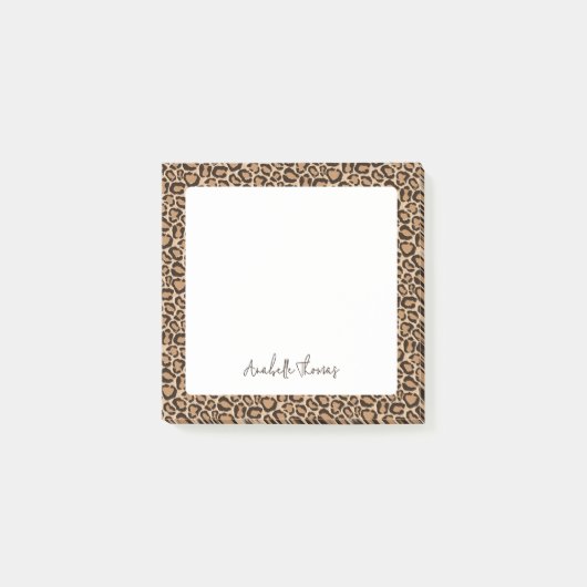 Leopard Print Monogrammed Post-it® Notes (Voorkant)