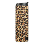 Leopard Print Naadloze Patroon Aangepaste Naam Thermosbeker (Gedraaid links)