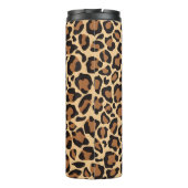 Leopard Print Naadloze Patroon Aangepaste Naam Thermosbeker (Achterkant)