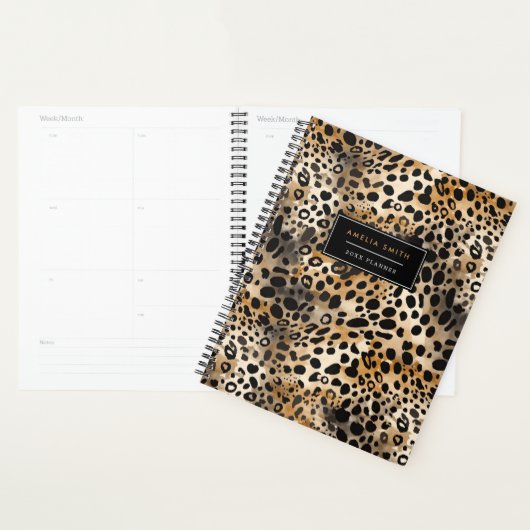Leopard Print Naam Planner toevoegen (Display)
