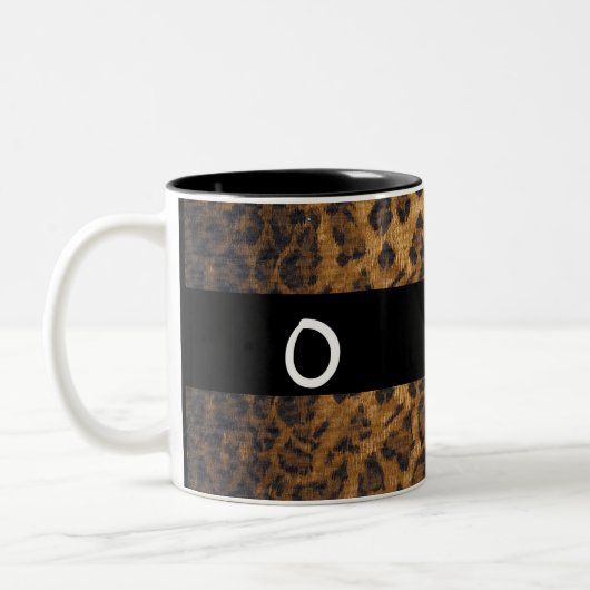 Leopard Print O monogram initiaal Coffee Mok Cup (Links)