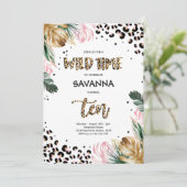 Leopard Print Oerwoud Safari 10e verjaardagsfeest Kaart (Staand voorkant)