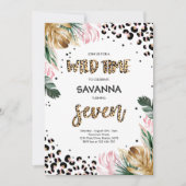 Leopard Print Oerwoud Safari 7e verjaardagsfeestje Kaart (Voorkant)