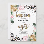 Leopard Print Oerwoud Safari 8e verjaardag Kaart (Voorkant)