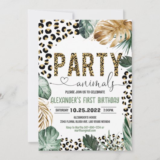 Leopard Print Oerwoud Verjaardag Kaart (Voorkant)