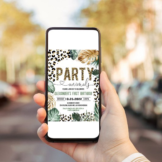 Leopard Print Oerwoud Verjaardag Kaart