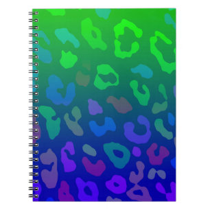 Leopard Print Ombre Blues Notitieboek