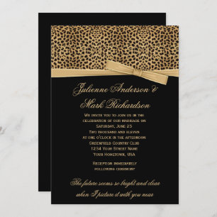 Leopard Print op Black Weddenschap Kaart