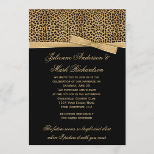 Leopard Print op Black Weddenschap Kaart