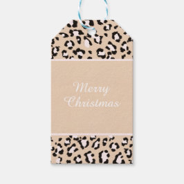 Leopard Print op Kraft Holiday Gift Label Cadeaulabel