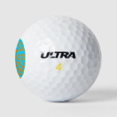 Leopard Print Oranje Blue Golfballen (Logo)