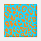 Leopard Print Oranje Blue Magneet (Voorkant)
