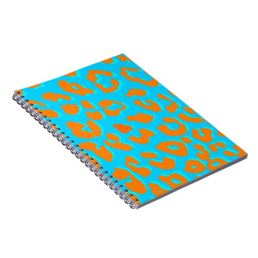 Leopard Print Oranje Blue Notitieboek (Rechterzijde)