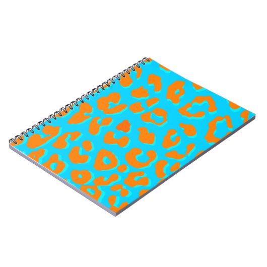 Leopard Print Oranje Blue Notitieboek (Linkerzijde)