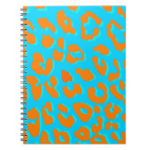 Leopard Print Oranje Blue Notitieboek (Voorkant)
