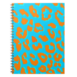 Leopard Print Oranje Blue Notitieboek