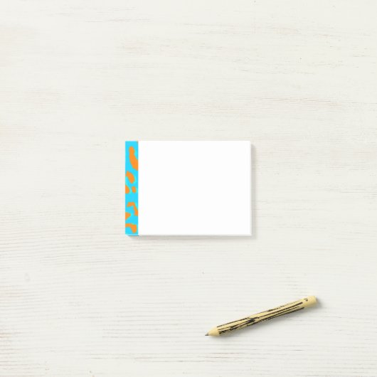Leopard Print Oranje Blue Post-it® Notes (Op bureau)
