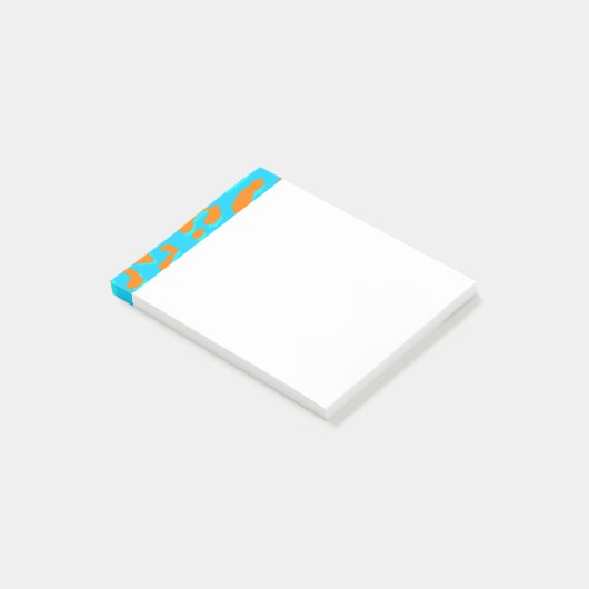 Leopard Print Oranje Blue Post-it® Notes (Schuin)