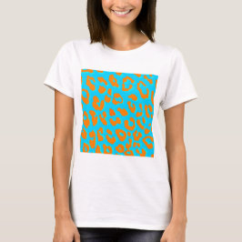Leopard Print Oranje Blue T-shirt