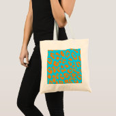 Leopard Print Oranje Blue Tote Bag (Voorkant (product))