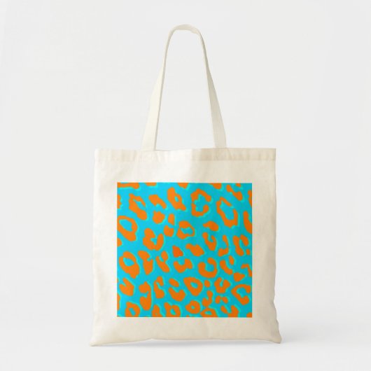 Leopard Print Oranje Blue Tote Bag (Voorkant)