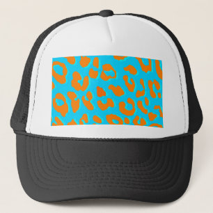 Leopard Print Oranje Blue Trucker Pet