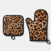 Leopard Print Ovenwant & Pannenlap Set (Voorkant)