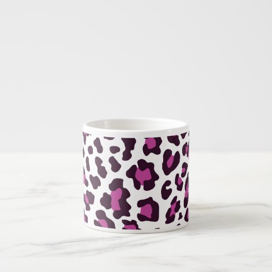 Leopard Print Paars Espresso Kop (Voorkant)