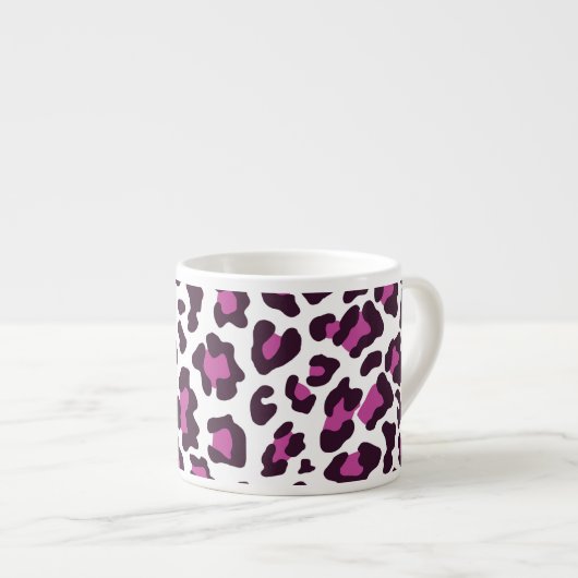Leopard Print Paars Espresso Kop (Voorkant rechts)