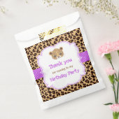 Leopard Print Paars Quatre folie Birthday Party Bedankzakje (Gezegeld)