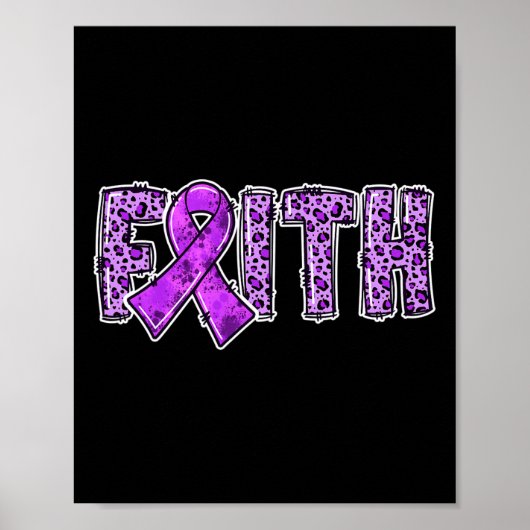 Leopard Print Paars Ribbon FAITH geneesmiddel Over (Voorkant)