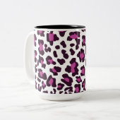 Leopard Print Paars Tweekleurige Koffiemok (Voorkant links)