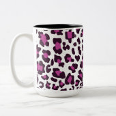 Leopard Print Paars Tweekleurige Koffiemok (Links)