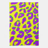 Leopard Print Paars Yellow Green Theedoek (Verticaal)