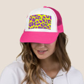 Leopard Print Paars Yellow Green Trucker Pet (In situ)