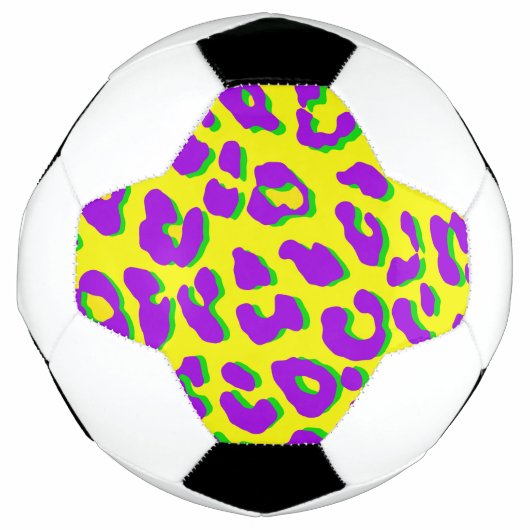 Leopard Print Paars Yellow Green Voetbal (Voorkant)