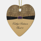 Leopard Print Paarse Amethyst Jewel Sweet 16 Keeps Keramisch Ornament (Links)