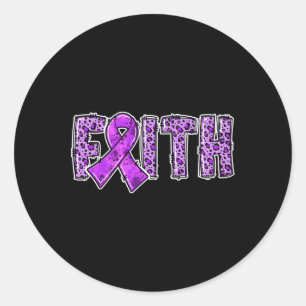 Leopard Print Paarse lint Faith Drug Overdose Aw Ronde Sticker