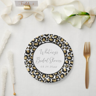 Leopard Print Paper Borden gepersonaliseerd - Chee Papieren Bordje
